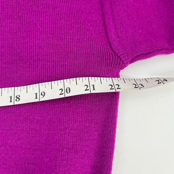 Vtg Obermeyer Wool Blend Ski T Sweater Crop Women Medium Fuchsia Pink Turtleneck - Picture 8 of 10